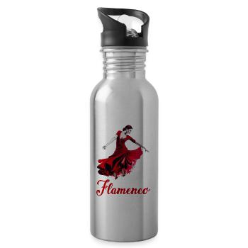 Flamenco Tanz Andalusien Spanischer Tanz - Trinkflasche mit integriertem Trinkhalm - Lightsilver - Rechts
