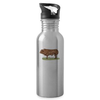 Limousin Rind I Frankreich Rinderzucht für - Trinkflasche mit integriertem Trinkhalm - Lightsilver - Rechts