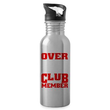 Over The Hill Club Official Member 5 - Water bottle with straw - silver - Right