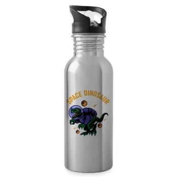 Space Dinosaur Weltall Erkundung Meteorit Fans - Trinkflasche mit integriertem Trinkhalm - Lightsilver - Rechts