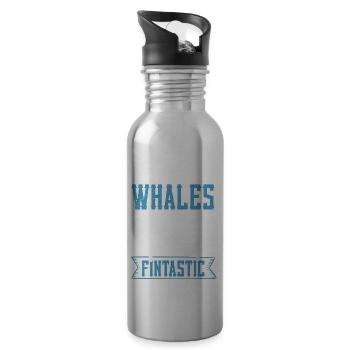 Rorqual bleu pour béluga et mammifères marins - Gourde avec paille intégrée - argent clair - Droite