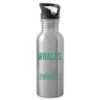 Beluga Whale Design für Meeressäuger und Orca - Trinkflasche mit integriertem Trinkhalm - Lightsilver - Rechts