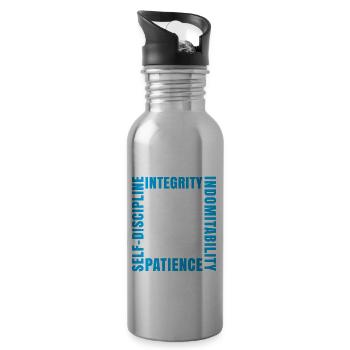 Karate Fighter Taekwondo Gift Martial Arts - Water bottle with straw - silver - Right