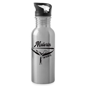 Malerin in Rente Rentnerin Meisterin Ruhestand - Trinkflasche mit integriertem Trinkhalm - Lightsilver - Rechts