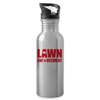 Lustige Rasen Vollzug Outfit - Trinkflasche mit integriertem Trinkhalm - Lightsilver - Rechts