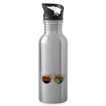 No One Likes A Shady Beach 4 - Trinkflasche mit integriertem Trinkhalm - Lightsilver - Rechts