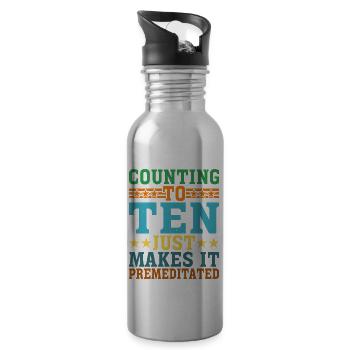 Counting To Ten Just Makes It Premeditated 8 - Trinkflasche mit integriertem Trinkhalm - Lightsilver - Rechts
