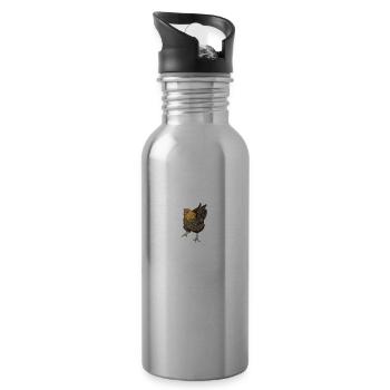 Wyandotten Huhn I Henne Ei Hahn Motiv für - Trinkflasche mit integriertem Trinkhalm - Lightsilver - Rechts