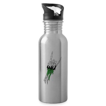 Demiromantischer Stolz Fahne Teufelshorn Skelett S - Trinkflasche mit integriertem Trinkhalm - Lightsilver - Rechts