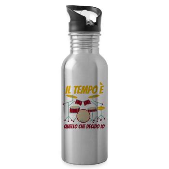 Il Tempo Quello Che Decido Io Strumento Rocknroll - Trinkflasche mit integriertem Trinkhalm - Lightsilver - Rechts