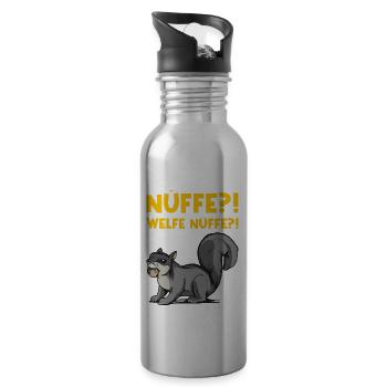 Nüffe Guelph Noix Nmuss Amoureux Écureuil - Gourde avec paille intégrée - argent clair - Droite