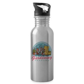 Garten Hobbygärtner Gartenarbeit Oma Geschenk - Trinkflasche mit integriertem Trinkhalm - Lightsilver - Rechts