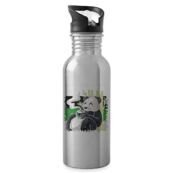 Demiromantischer Stolz Flagge Panda Kaffee Sublte - Trinkflasche mit integriertem Trinkhalm - Lightsilver - Rechts