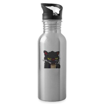 I Don't Discriminate I Hate Everyone 18 - Water bottle with straw - silver - Right