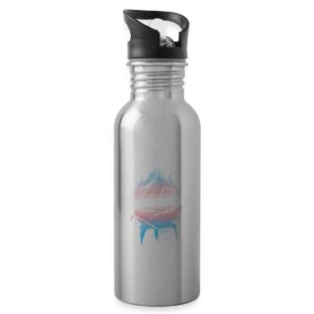 Transgender Stolz Trans Fahnenverbrennung Rose Sub - Trinkflasche mit integriertem Trinkhalm - Lightsilver - Rechts
