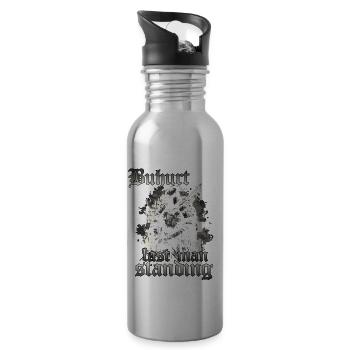 Bouhourt Mittelalter Ritterturnier Tjost Buhurt - Trinkflasche mit integriertem Trinkhalm - Lightsilver - Rechts