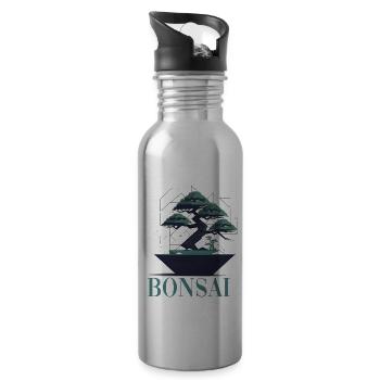 Bonsai Baum Bonsaischale Japanischer Baum - Trinkflasche mit integriertem Trinkhalm - Lightsilver - Rechts