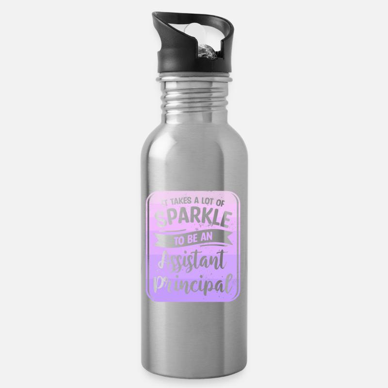 Es braucht viel Glanz, um ein Assistent zu sein - Trinkflasche mit integriertem Trinkhalm - Lightsilver