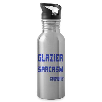 I'm A Glazier My Level of Sarcasm Depends Funny - Water bottle with straw - silver - Right
