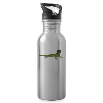 Madagascar Day Gecko I Reptile Motif for - Water bottle with straw - silver - Right