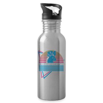 Kakadu-Mama Retro - Trinkflasche mit integriertem Trinkhalm - Lightsilver - Rechts