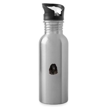 Beware of the mistress, harmless Afghan Hound - Trinkflasche mit integriertem Trinkhalm - Lightsilver - Rechts