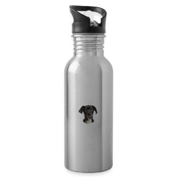 Beware of the master, harmless German Mastiff - Water bottle with straw - silver - Right