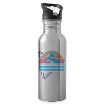 Perruche Perruche Rétro - Gourde avec paille intégrée - argent clair - Droite