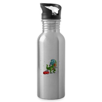 Dicton de technicien de carrosserie pour peintre automobile - Gourde avec paille intégrée - argent clair - Droite