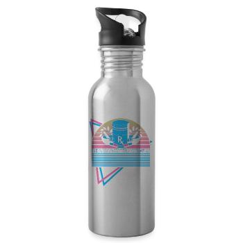 Apotheker Retro - Trinkflasche mit integriertem Trinkhalm - Lightsilver - Rechts