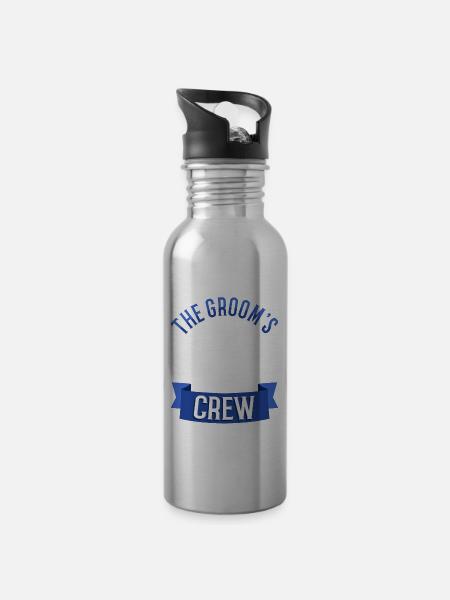 Groom Crew - Trinkflasche mit integriertem Trinkhalm -