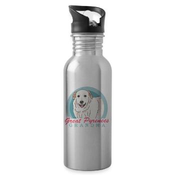 Pyrenäenberghund Grandma Hundebesitzerin Geschenk - Trinkflasche mit integriertem Trinkhalm - Lightsilver - Rechts