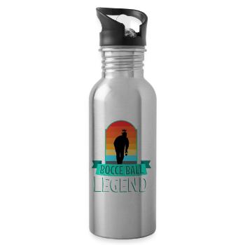 Bocce ball legend - Water bottle with straw - silver - Right