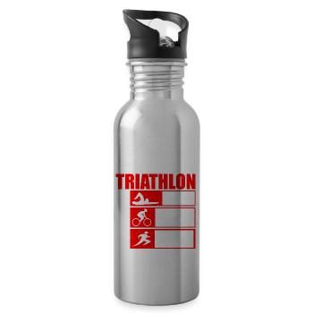 C’est comme un triathlon sans vélo de natation et courir 3 - Gourde avec paille intégrée - argent clair - Droite
