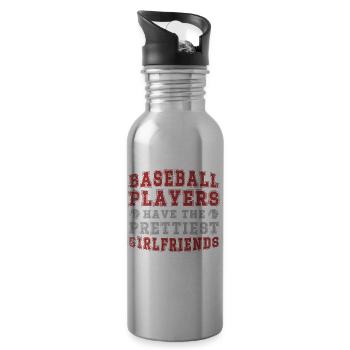 Les joueurs de baseball ont les plus jolies petites amies - Gourde avec paille intégrée - argent clair - Droite