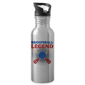 Broomball Legend Broomball Broomball Lover - Gourde avec paille intégrée - argent clair - Droite