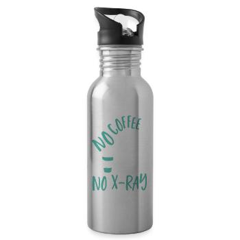 No Coffee No X-Ray Rad Tech Radiology Technologist - Water bottle with straw - silver - Right