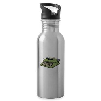 Autor Schreibmaschine Schreibmaschine - Trinkflasche mit integriertem Trinkhalm - Lightsilver - Rechts