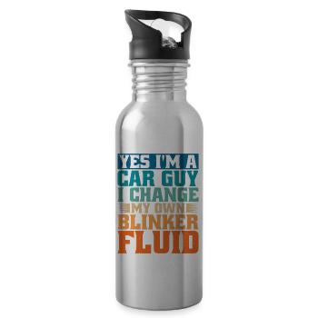 Yes I'm A Car Guy, I Change My Own Blinker Fluid - Trinkflasche mit integriertem Trinkhalm - Lightsilver - Rechts
