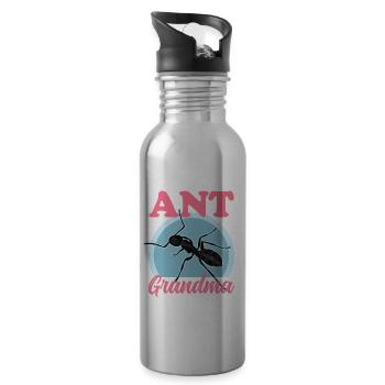 Fourmis Grand-mère Fourmi Farm Formicarium Cadeau - Gourde avec paille intégrée - argent clair - Droite
