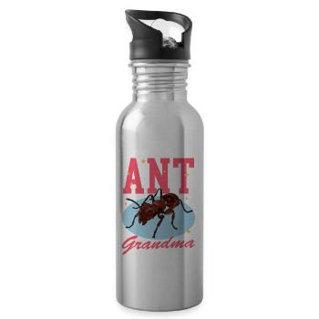 Ameisen Grandma Formicarium Ameisenfarm Geschenk - Trinkflasche mit integriertem Trinkhalm - Lightsilver - Rechts