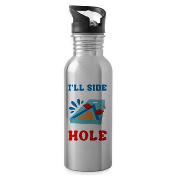 Lustiges Cornhole Corn Hole - Trinkflasche mit integriertem Trinkhalm - Lightsilver - Rechts