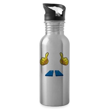 Lustiges Cornhole Corn Hole - Trinkflasche mit integriertem Trinkhalm - Lightsilver - Rechts
