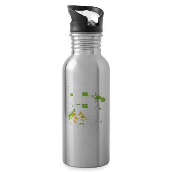 Football Birthday 5 Years Old Young Children - Water bottle with straw - silver - Right