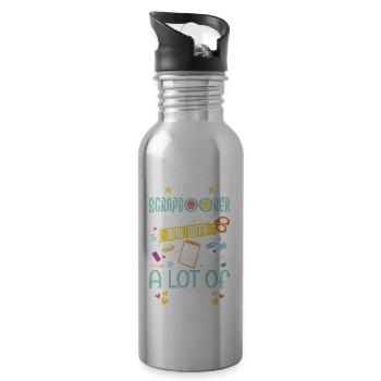 Scrapbooking - Water bottle with straw - silver - Right