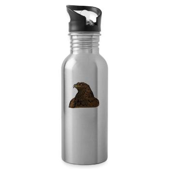 Golden Eagle I Golden Eagle Bird of Prey Motif for - Water bottle with straw - silver - Right
