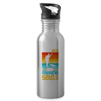 Hitting Holes and Crushing Souls - Water bottle with straw - silver - Right