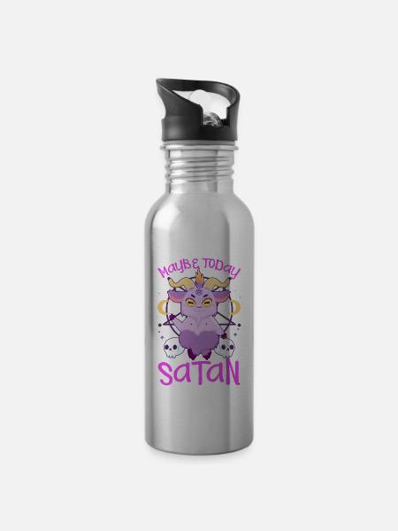 Satanischer Satanismus - Trinkflasche mit integriertem Trinkhalm -