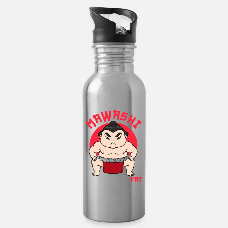 Sumo-Ringer Sumo-Ringen - Trinkflasche mit integriertem Trinkhalm - Lightsilver
