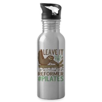 Leave It All On The Reformer #pilates 9 - Trinkflasche mit integriertem Trinkhalm - Lightsilver - Rechts